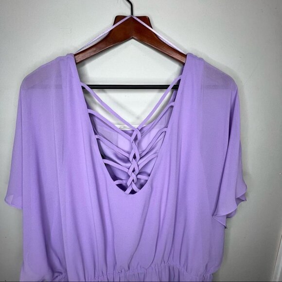 Addition Elle New Noir Lilac Chiffon Dress Size 22 NWT Brand New Wedding Guest - Picture 3 of 9